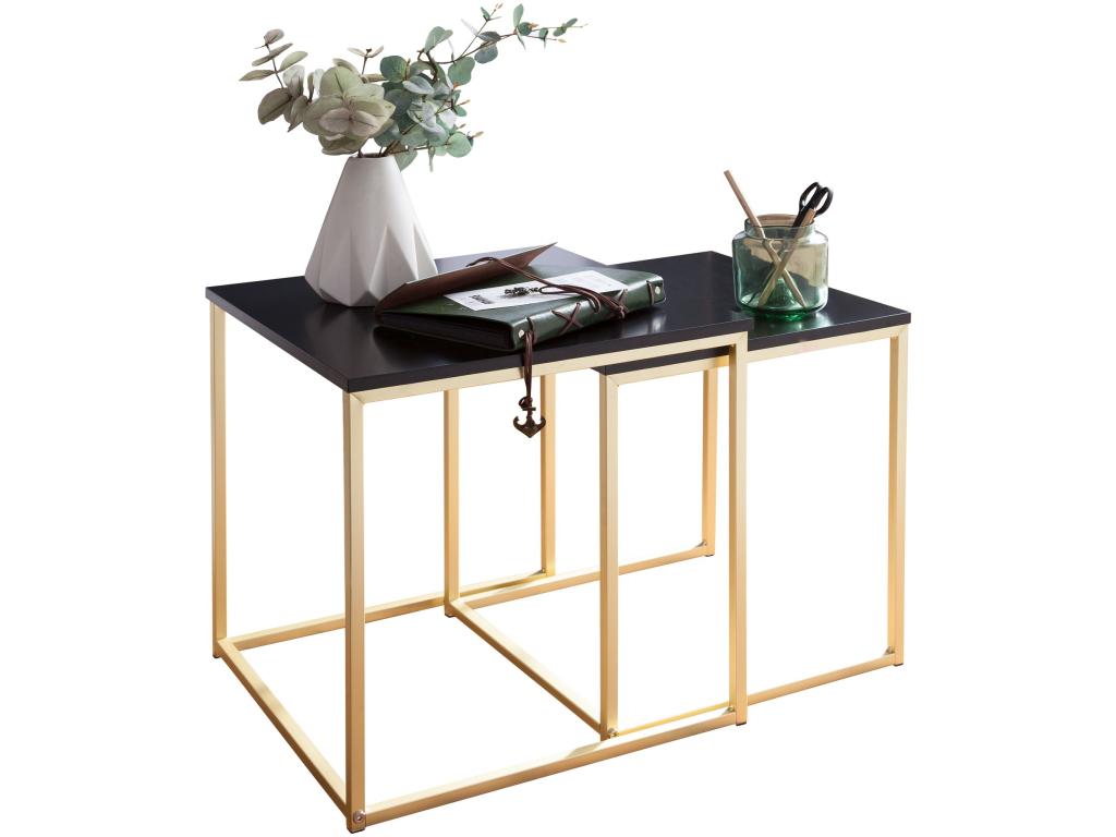 Nesting tables, set of 2, wood/metal, coffee table, side table, designer