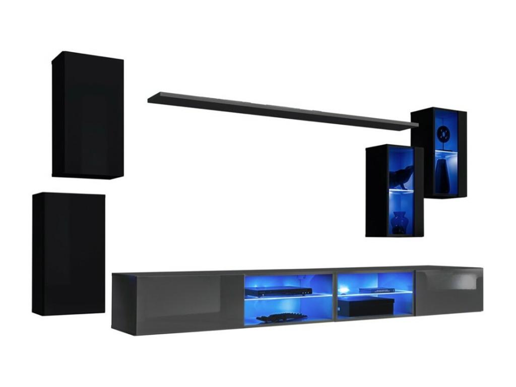 SWITCH XXV living room furniture set, black and grey design.