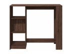 Bar table with shelf, brown oak, engineered wood