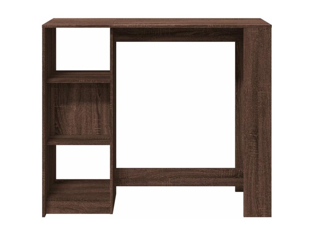 Bar table with shelf, brown oak, engineered wood