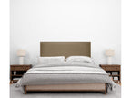 Homzora Smooth Faux Leather Headboard 110x105cm with Legs for 105cm Beds - Light Brown