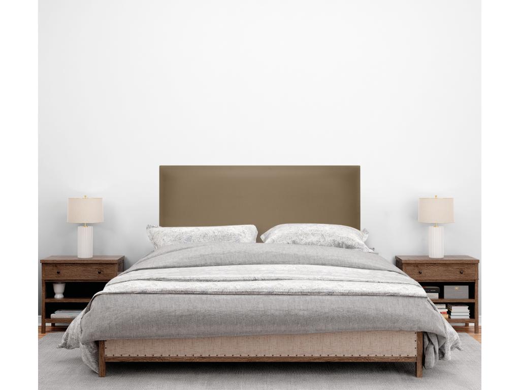 Homzora Smooth Faux Leather Headboard 110x105cm with Legs for 105cm Beds - Light Brown