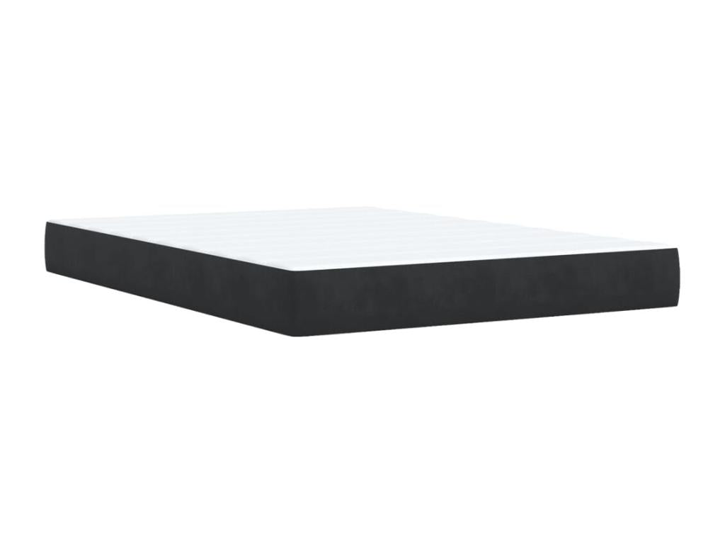 Homzora bed base with black velvet mattress, 140x190 cm