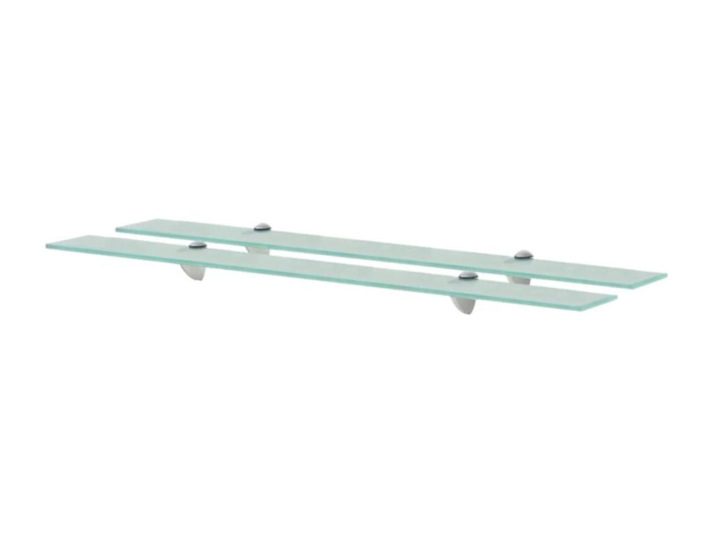 Wall shelves, 2 pieces, glass, 90x20, 8 mm