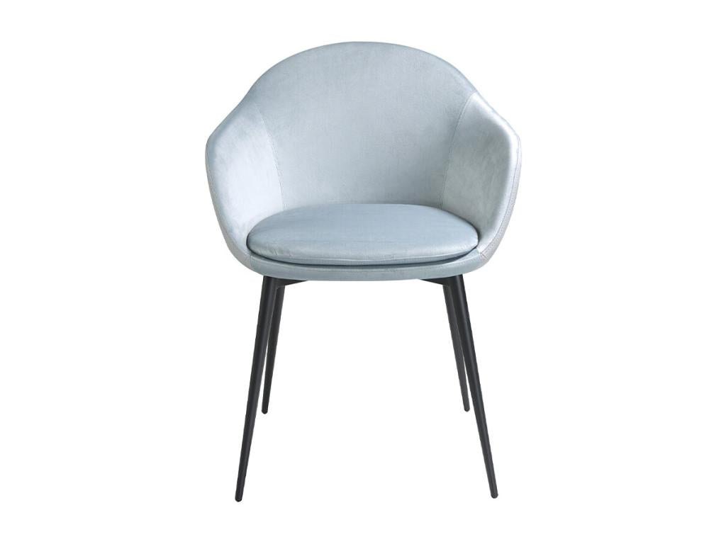 Homzora velvet and eco-leather chair with black steel legs - Set of 2 - Homzora Color 55