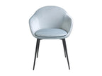 Homzora velvet and eco-leather chair with black steel legs - Set of 2 - Homzora Color 55