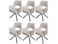 Homzora-K30 dining chair, set of 6, cream