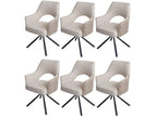 Homzora-K30 dining chair, set of 6, cream