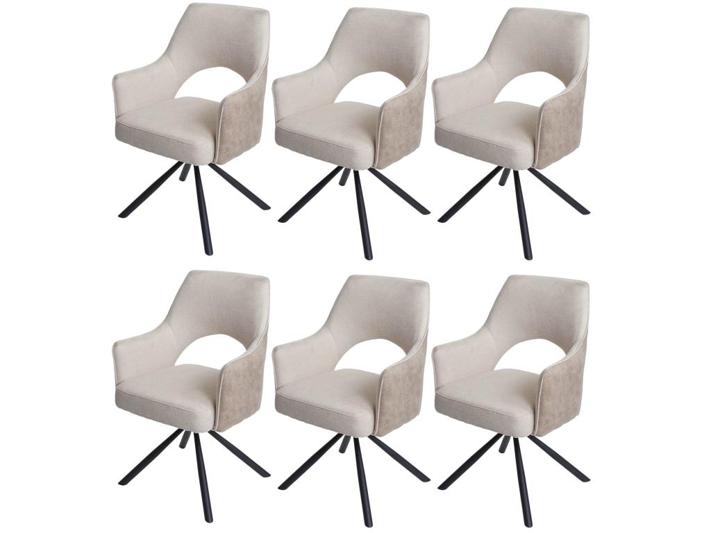 Homzora-K30 dining chair, set of 6, cream