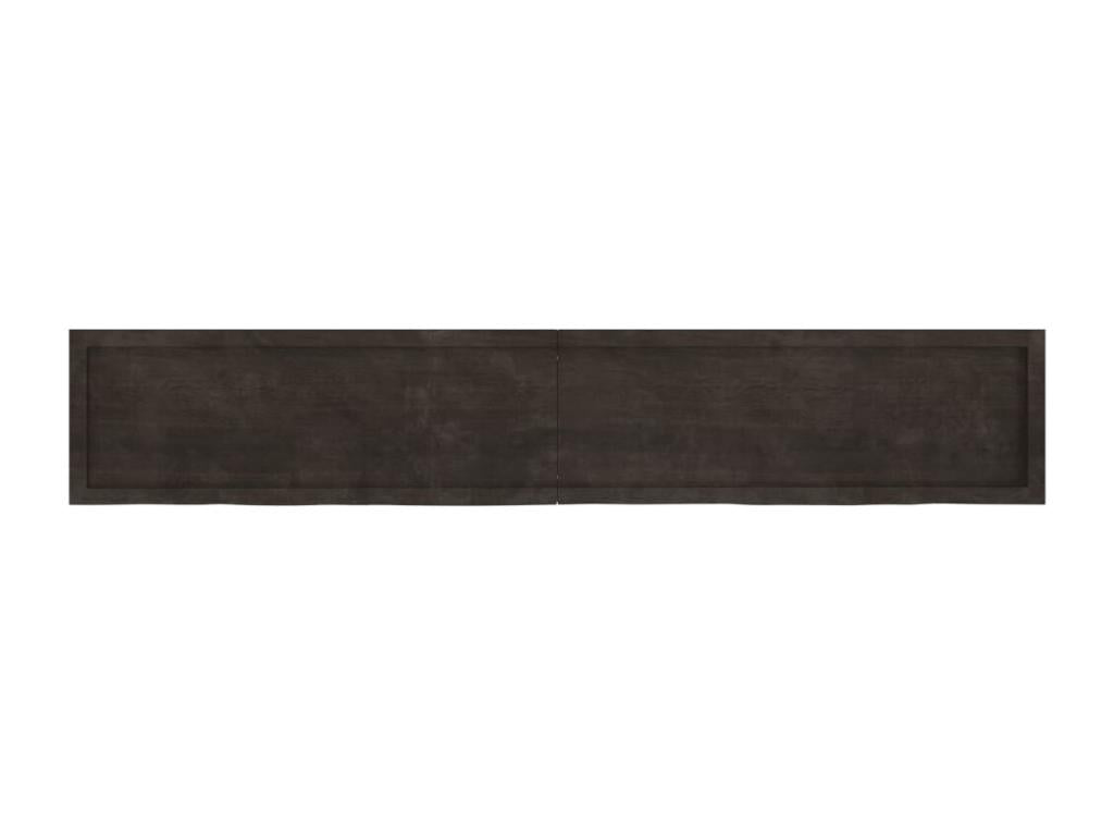 Dark brown wall shelf made of treated solid oak wood