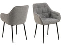 Homzora dining chair with grey armrests.