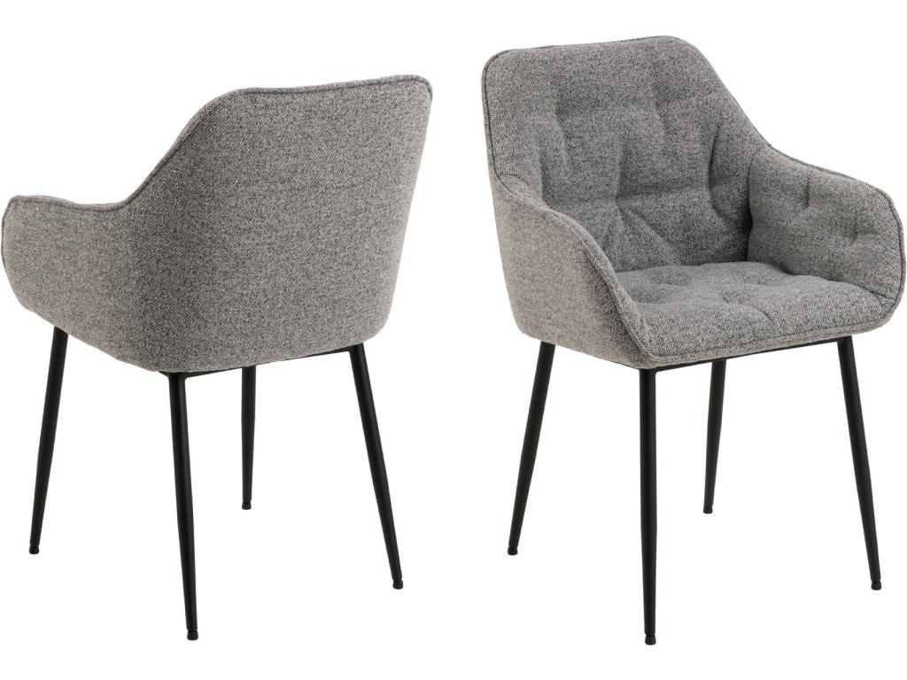 Homzora dining chair with grey armrests.