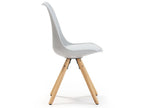 Set of 2 Homzora Nordic Style Dining Chairs, Grey, 54 cm x 49 cm x 84 cm