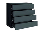 Homzora bedroom set - 180x200 cm bed with slatted base, 2 drawers, bedside tables, wardrobe and chest of drawers - graphite grey