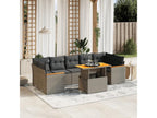 8-piece garden furniture set with grey resin wicker cushions