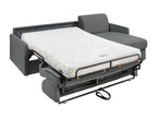 Express convertible and reversible corner sofa in grey fabric - 140 cm sleeping area - 14 cm mattress - Homzora