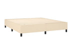 Upholstered bed base with mattress, Cream, 160x200 cm, Fabric