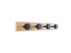 Homzora Black 4 Hook Coat Rack Knobs