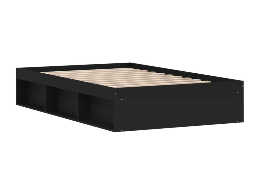 Black bed frame without mattress, 120x200 cm