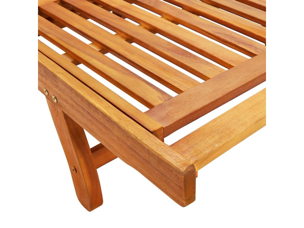 Brown wooden sun lounger/deckchair 200x67x30 cm 02 0012390