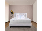 Homzora 26cm High Density Foam Mattress Set, Firm Summer/Winter Sides, Grey Slatted Base (20cm Thick), Pillow, Duvet, Headboard (140x190cm)
