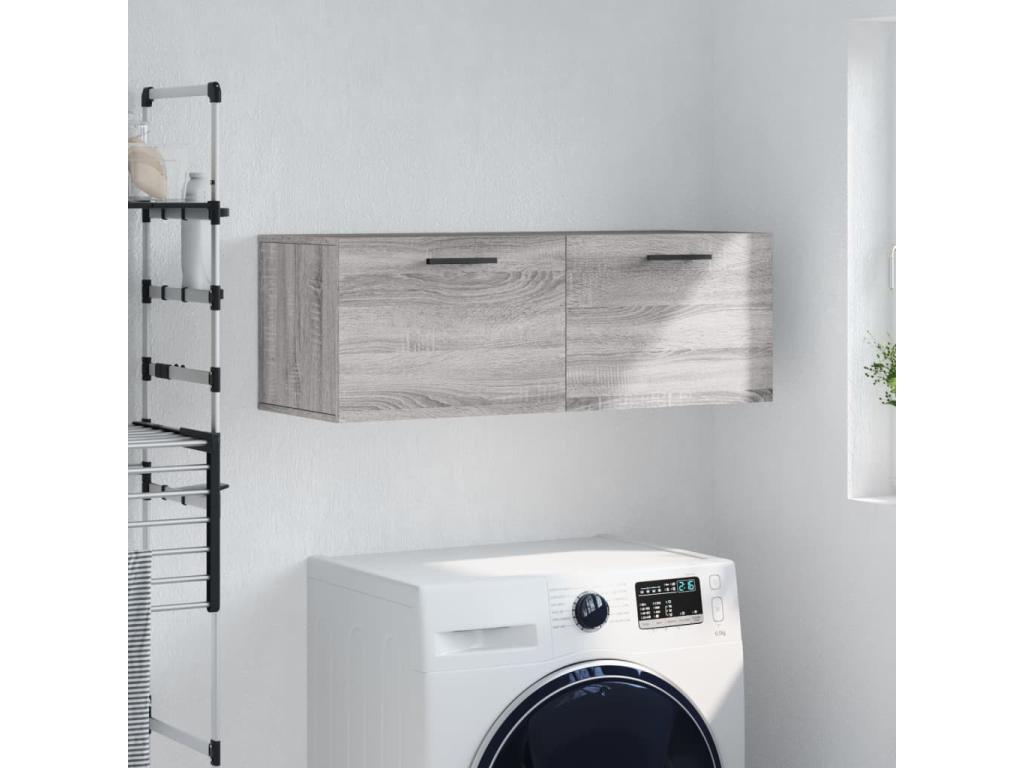 Homzora wall cabinet, grey, 100x36.5x35, engineered wood