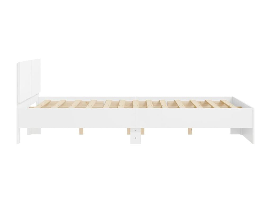 White bed frame without mattress, 150x200 cm