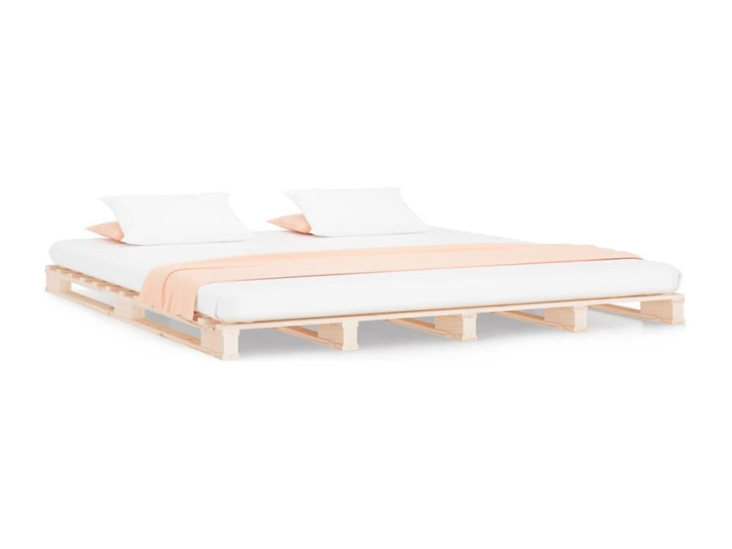 Pallet bed 135x190 cm Solid pine wood Double