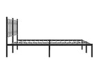 Metal bed frame with black headboard, 183x213 cm