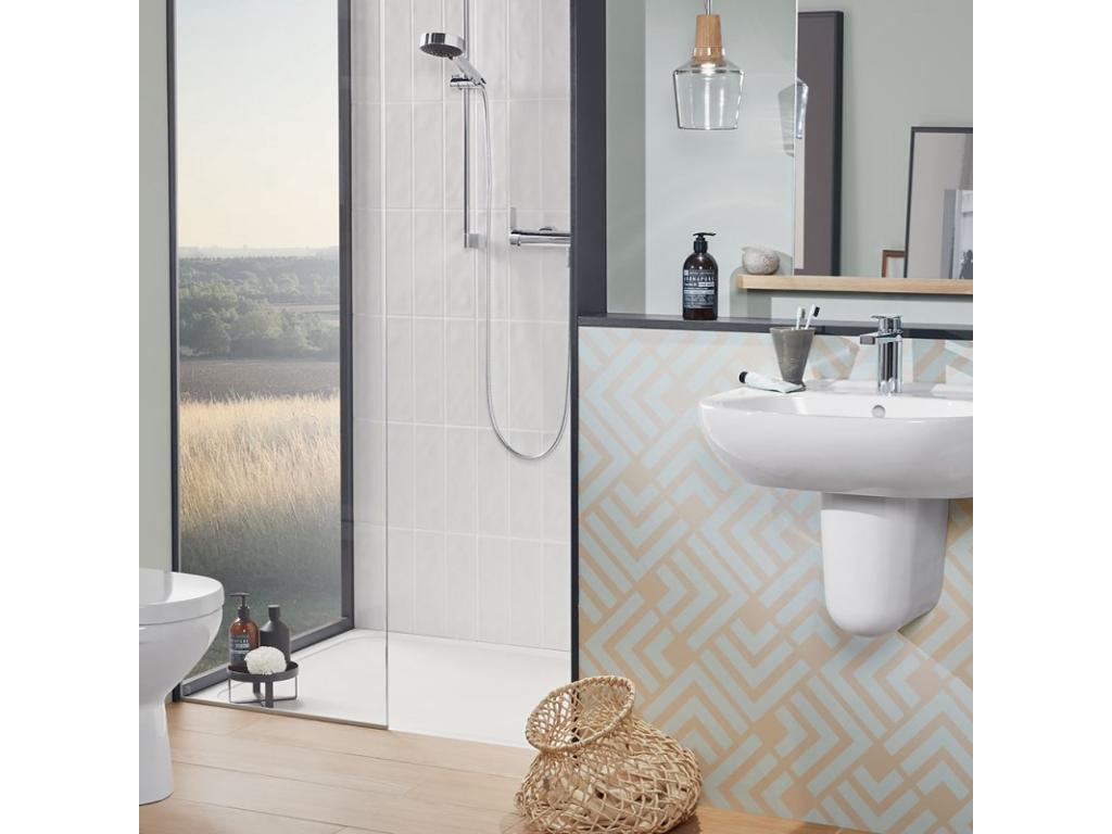 Homzora ET BOCH Lifetime Plus Cerasoft 80x80cm Anti-Slip Shower Tray, White Ceramic