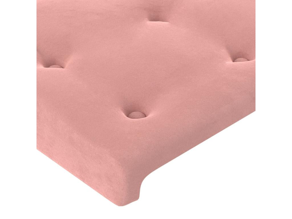 Pink LED Headboard 103x16x118/128 cm Velvet