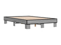 Homzora grey bed frame 140x190 cm engineered wood and metal