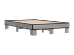 Homzora grey bed frame 140x190 cm engineered wood and metal