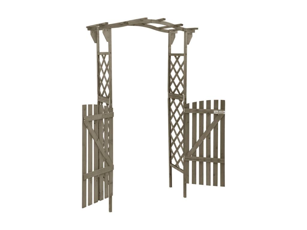 Homzora with gate 116x40x204 Grey Solid Fir Wood