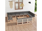 13-piece garden furniture set with cushions, solid pine wood
