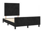 Black velvet bed frame with headboard, 120x200 cm