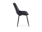 Set of 4 Homzora SJ.0488 Black Velvet Upholstered Dining Chairs