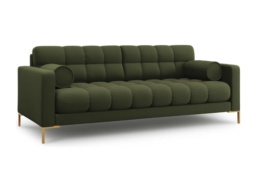 Homzora - Homzora 3-seater sofa in green structural fabric - 177x92x75cm