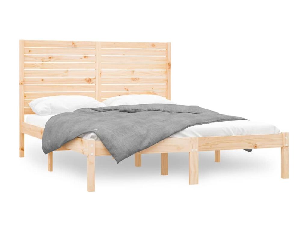 Solid wood bed frame 160x200 cm