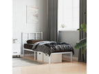 Metal bed frame with white headboard 75x190 cm