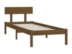 Honey Brown Bed Frame Solid Pine Wood 90x190cm UK Single