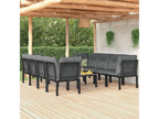 9-piece black and grey resin wicker garden furniture set