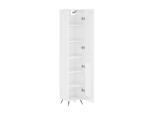 High-gloss white sideboard, 34.5x34x180 cm, engineered wood