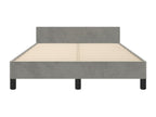 Bed frame with light grey velvet headboard, 120x190