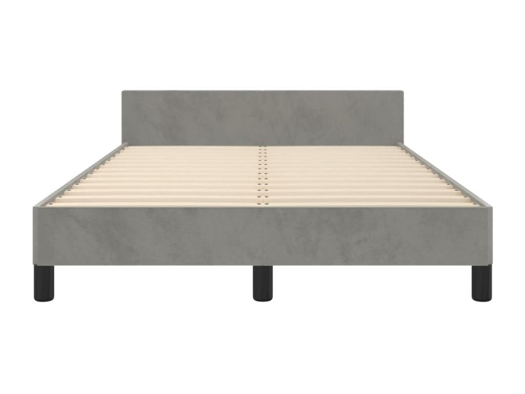 Bed frame with light grey velvet headboard, 120x190