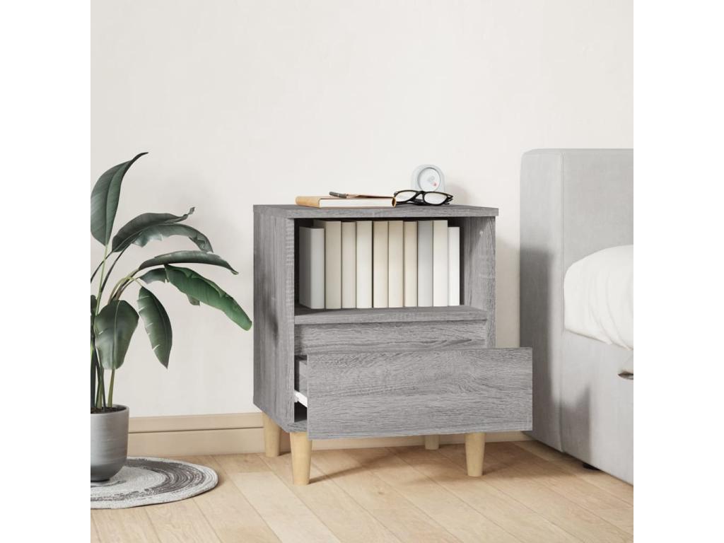 Homzora bedside table, grey, 40x35x50