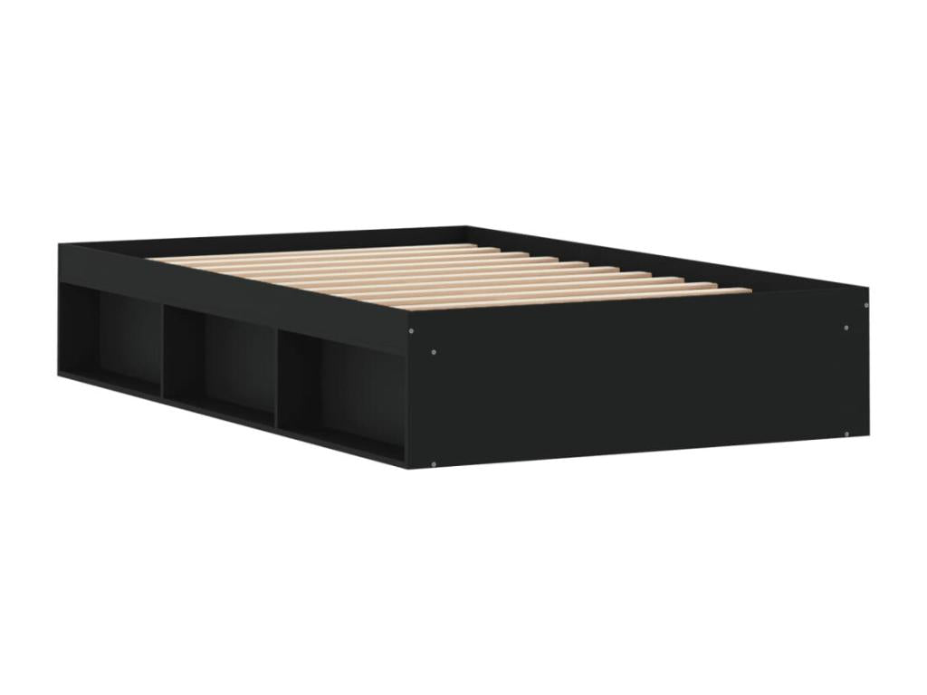 Black bed frame without mattress, 120x200 cm