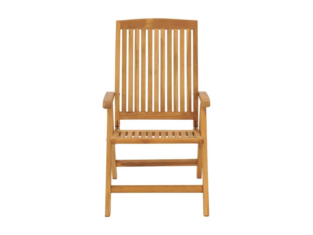 Set of 8 reclining garden chairs and cushions, solid teak