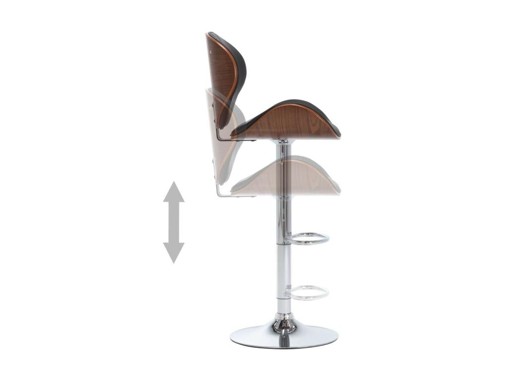 Black Faux Leather Bar Stool 3