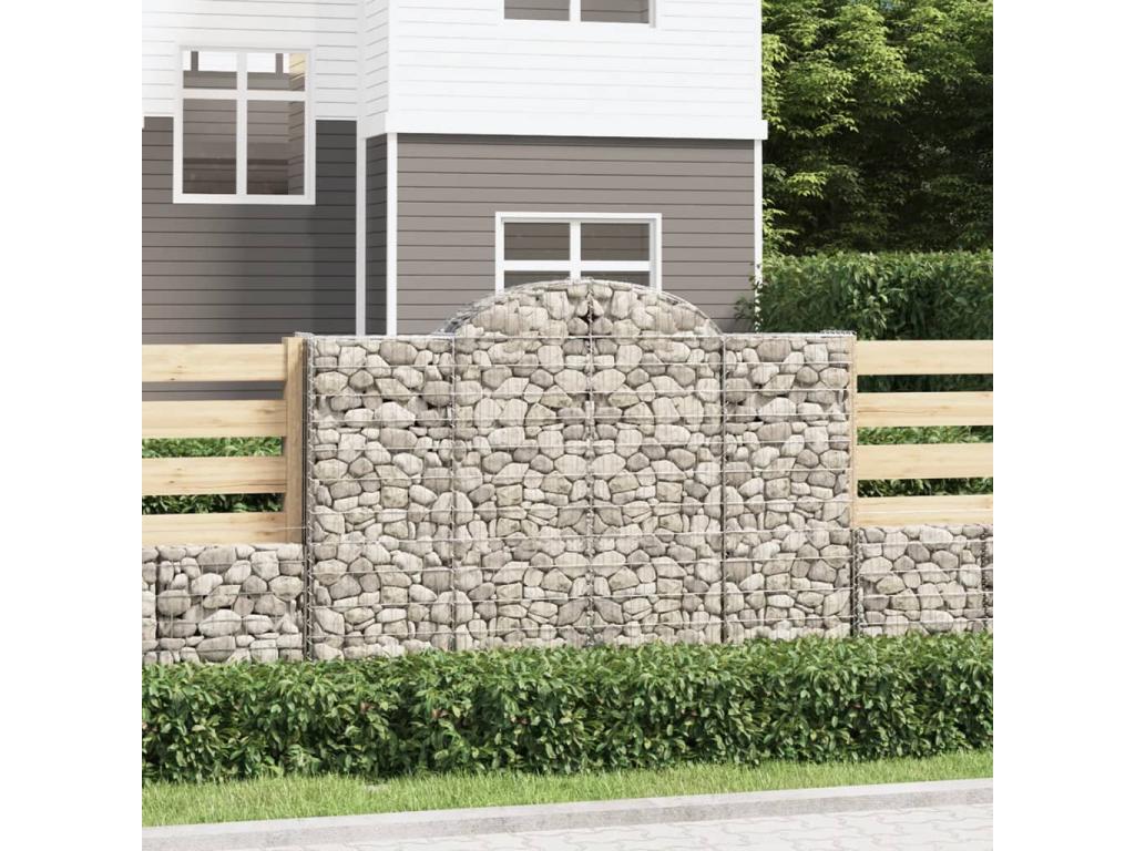 Arched gabion baskets, 12 pcs, 200x50x140-160 mm, galvanized iron